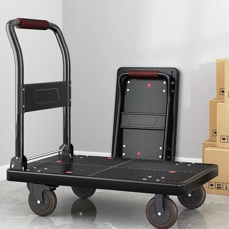 仓库搬运拉货重型小推车拉货四轮折叠平板手推车静音物流工具车