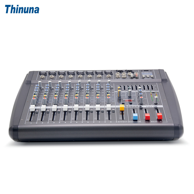Thinuna PMX-U8 带功放USB蓝牙舞台演出婚庆清吧多功能8路调音台