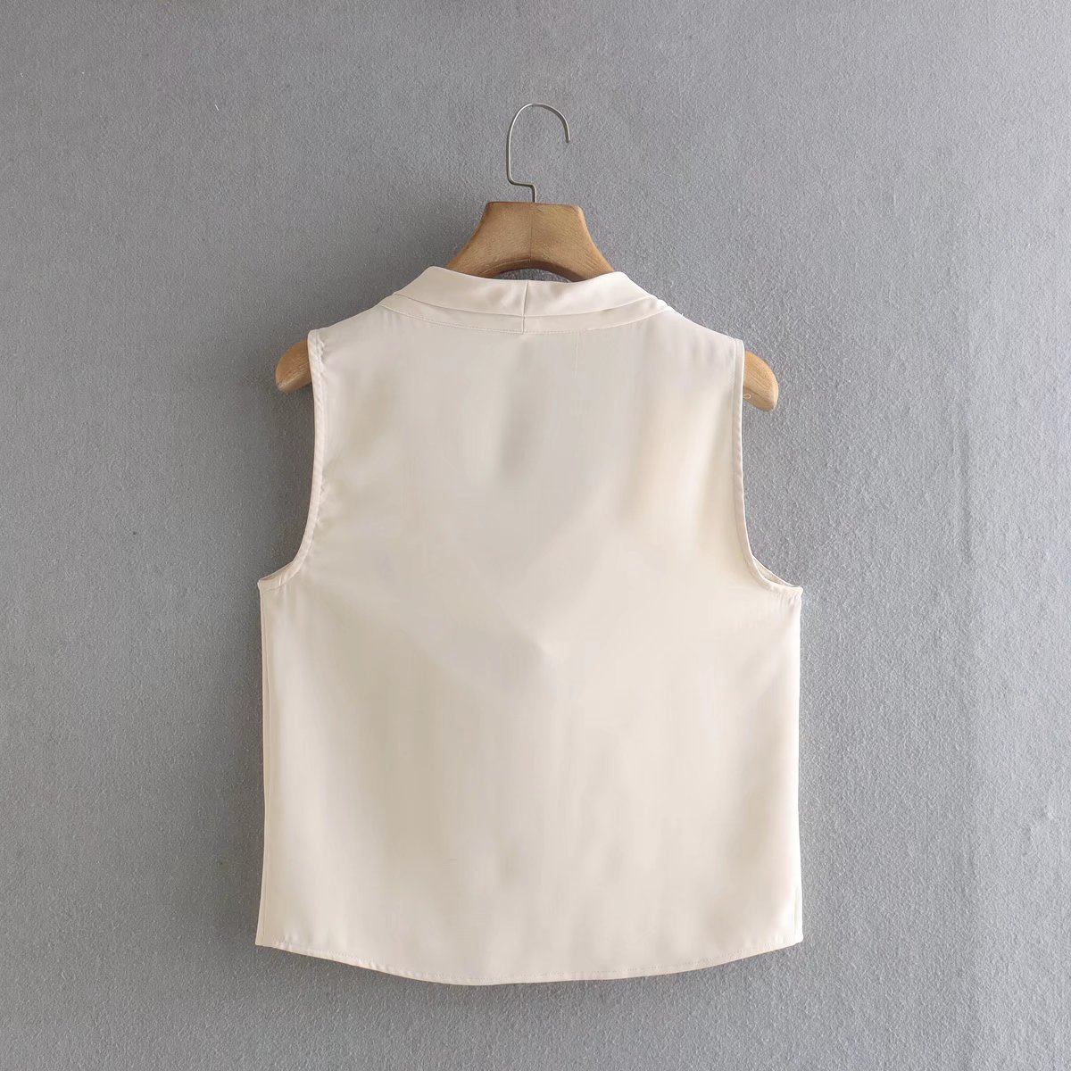 drape collar sleeveless loose solid color vest NSAM126122