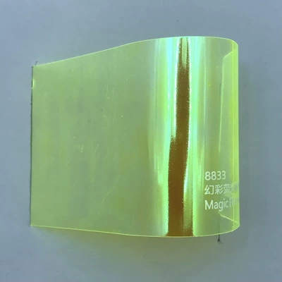 Car headlight protective film Film Gradient Phantom Transparent Red - 8833-symphony-fluorescent-yellow-light-film-039m15-rollscarton