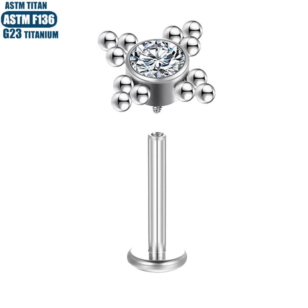 Labret piercing jewelry detail image