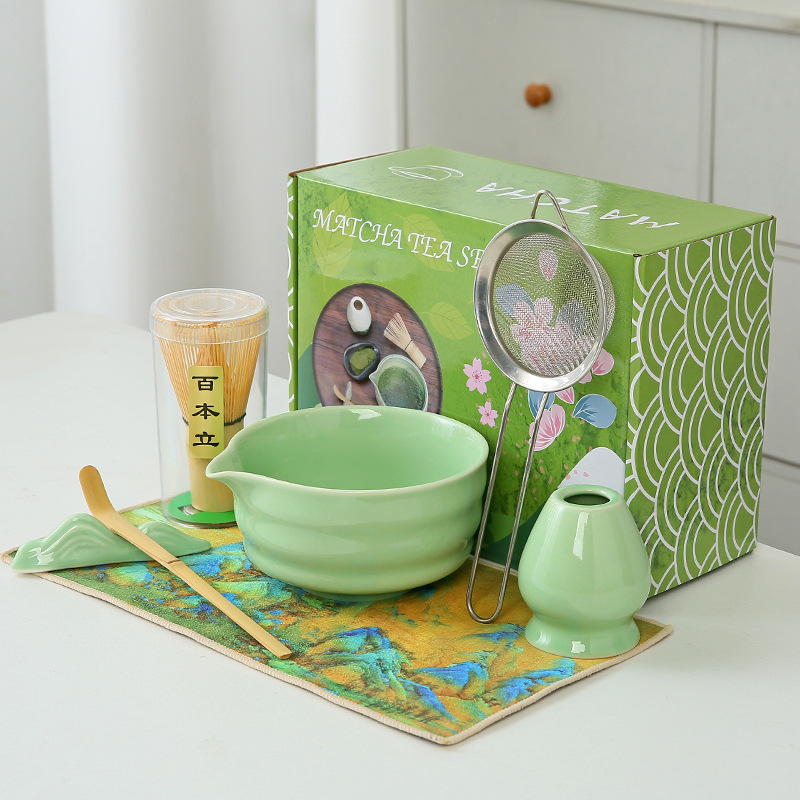 Japonés Matcha tazón Matcha túnica canción té herramientas de pedido taza de té de cerámica taza de té mezclador Matcha cepillo taza de té