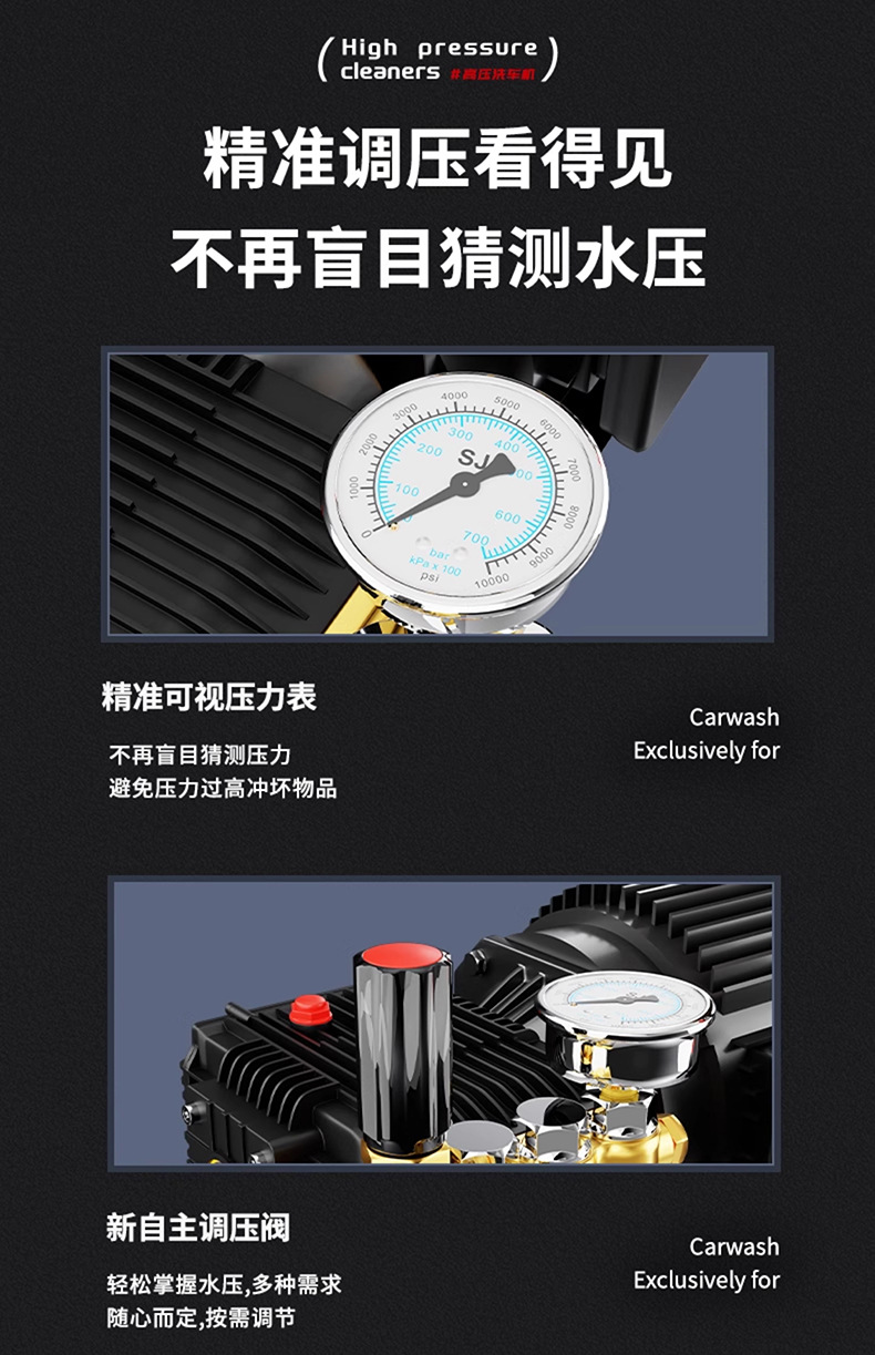 Black Cat Racing Variable Frequency Cleaning Machine 220V Commercial Car Wash Shop Car Wash High Pressure Water Gun Pump Super Supercharged Car Wash Machine