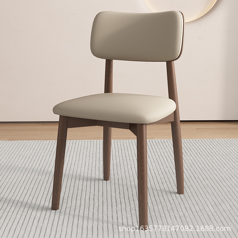 Silla de comedor de madera sólida nórdica, silla de comedor de hotel, silla de respaldo de fábrica, taburetes de comedor modernos y simples