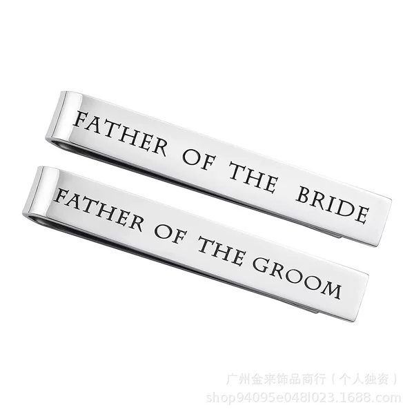 Amazon Explosions European and American Letter Metal Tie Accessories Men's Creative Stainless Steel Tie Clip Cufflinks Any Lettering