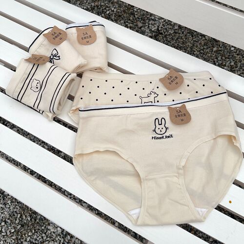 Kameow original striped cartoon 5A antibacterial mid-waist underwear ins trendy pure cotton crotch Japanese cute student briefs
