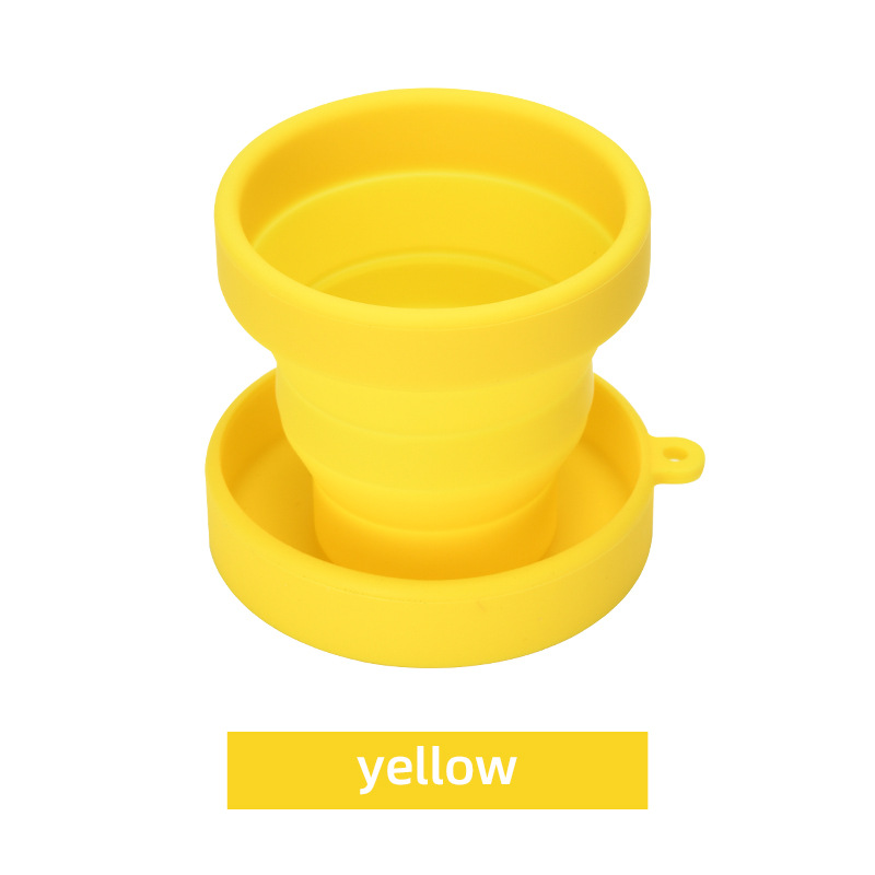 Taza de agua plegable de silicona para viajes al aire libre, taza retráctil portátil a prueba de caídas, taza de regalo de vacaciones publicitaria en stock