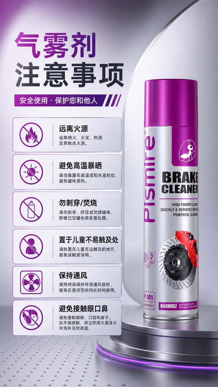 Brake Cleaner 650ml Car Brake Disc and Brake Pad Oil Removal and Stain Removal Wheel Hub Brake Dust Cleaning Agent