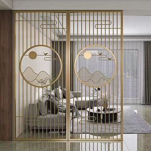 Light Luxury Nordic Stainless Steel Restaurant Screen Iron Art Entrance Partition Wall Simple Entrance Hollow Office Chinese Decoration
