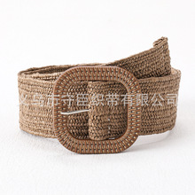 跨境专供厂家直销编织腰带帆布pp草时尚百搭装饰女士时尚腰配饰