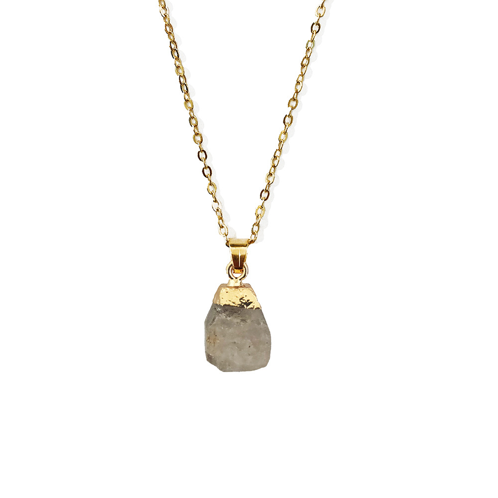 12g Weight Pendant Necklace Classification Vacation Geometric Natural Stone Polishing Pendant Necklace 1 Piece