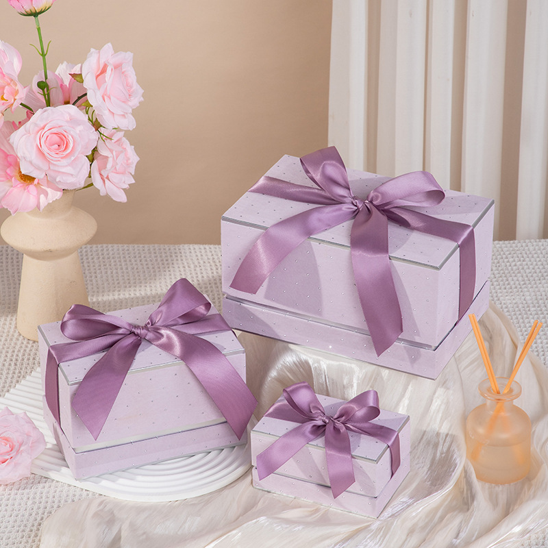 Caja de regalo de cumpleaños, dama de honor, caja de regalo de terciopelo, caja de regalo de boda de gran capacidad, caja de regalo vacía