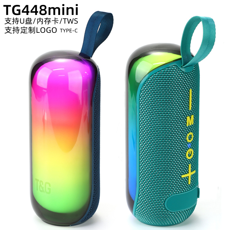Transfronterizo TG448 mini altavoz bluetooth RGB alto valor de luz de color tela al aire libre tarjeta portátil sonido bluetooth