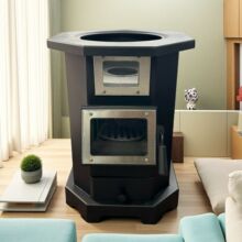 柴火取暖气化炉单炉  室内无烟采暖炉柴煤两用炉采暖做饭汽化炉