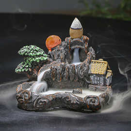 跨境树脂倒流香炉香薰炉香薰创意陶瓷工艺品摆件香座香插花瓶烛台