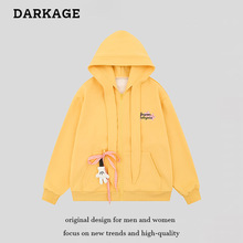 2025可爱卡通米奇手套挂件连帽卫衣开衫女男秋季多巴胺情侣外套潮