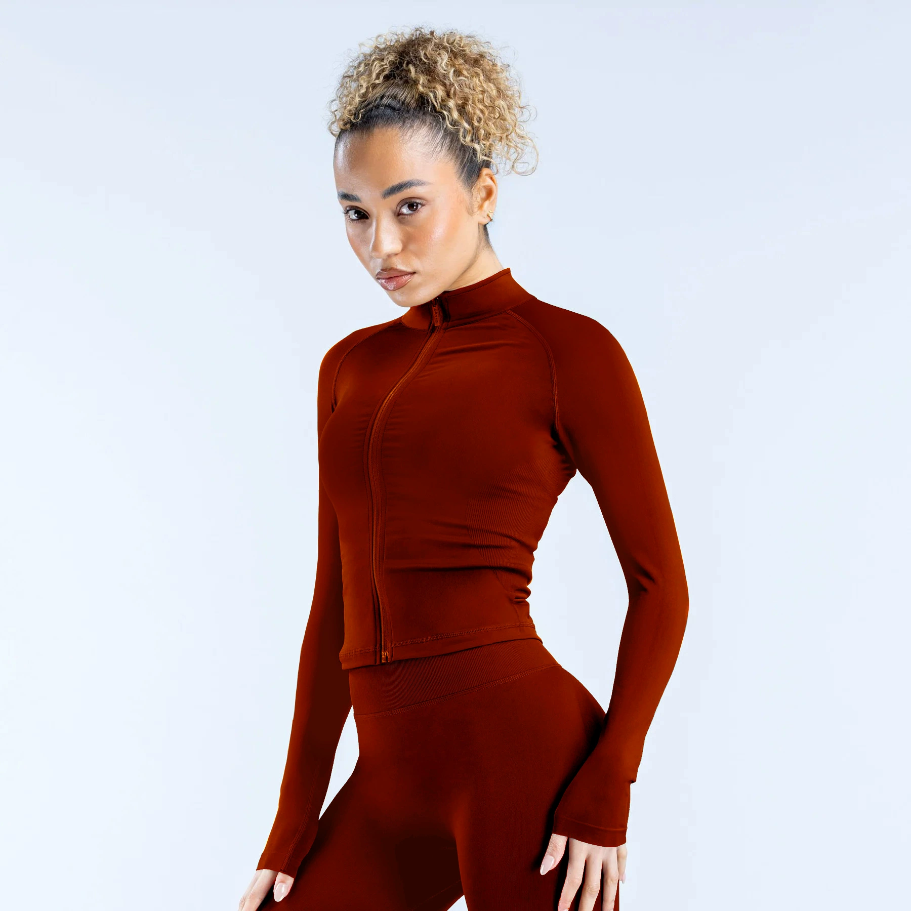 Ткань, лицо румянец, длинный рукав с молнией, куртка для спортзала, Amazon, slim fit