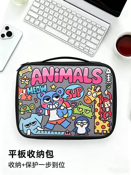 Cartoon Cute Tablet Storage Bag Waterproof and Shockproof Ipad11 Tablet 12inch Protective Case 14inch Laptop Bag