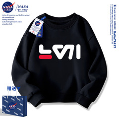NASA Co-branded Sweatshirt Spring and Autumn 2024 New Large Children's Spring Long-sleeved Children's Clothing Top Simple Letter Trendy Brand 