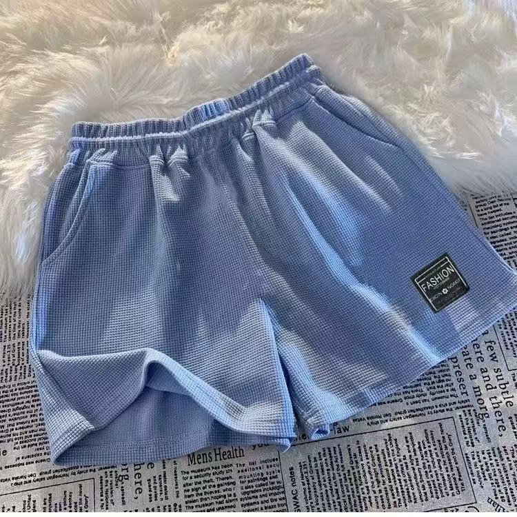 와플 짜임 반바지, 블루