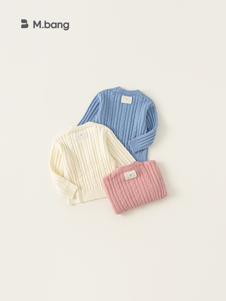 Yoobao suéter de niño camisa de punto de color sólido bebé con Huzhou tela interior ropa infantil blando de cuello redondo
