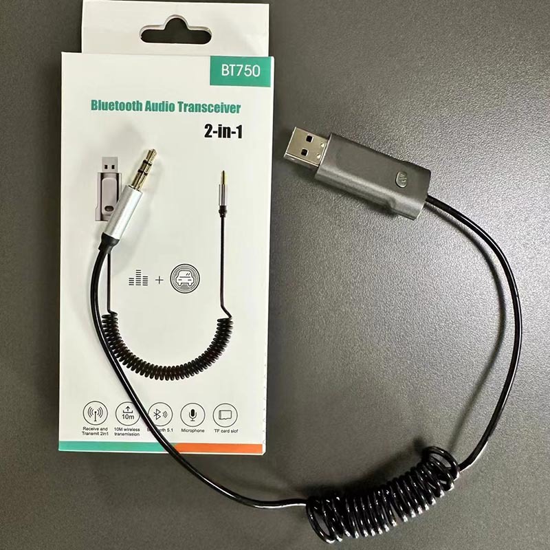 Premium car audio Bluetooth receiver with built-in microphone, Bluetooth hands-free calling, navigation, and music playback