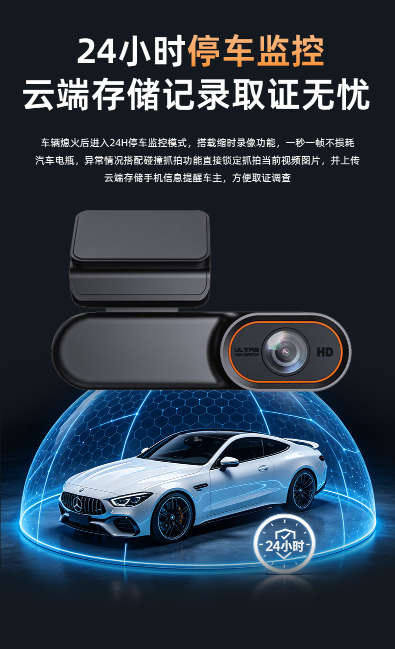 Remote Sentinel Mode Dash Cam Customized HD Front and Rear Dual Recording Real-Time Intercom Beidou GPS Positioning