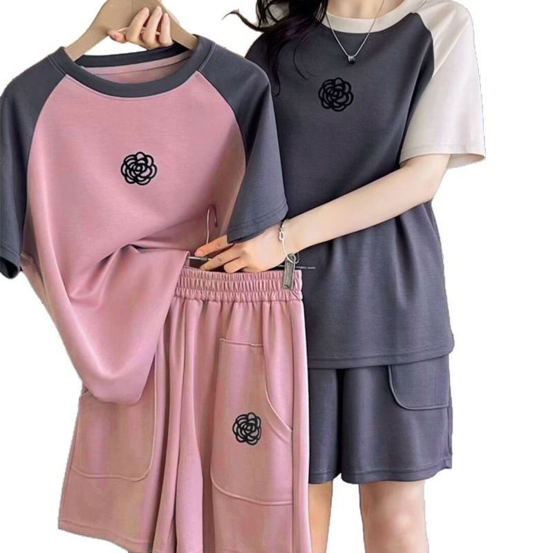 Women's Clothing Summer Fashion Two Piece Set For Women Color Block Slimming Loose Casual Plus Size Clothing_ecoleips.com