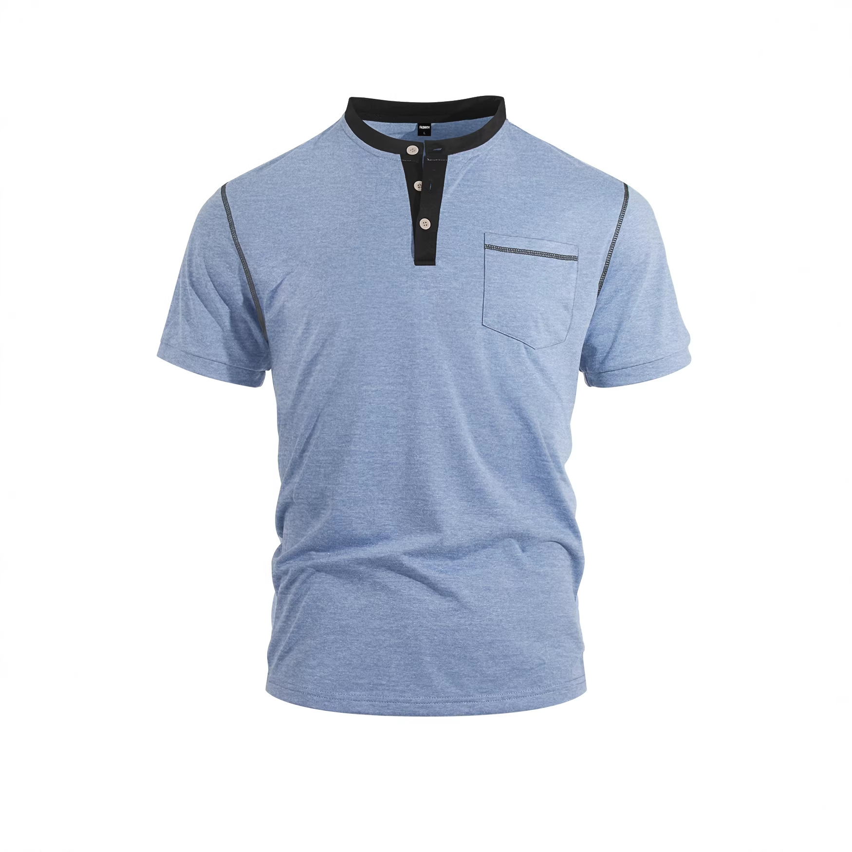 Nuevo transfronterizo Europa y América Amazon verano nuevo hombre botón de cuello de manga corta camiseta polo casual de negocios