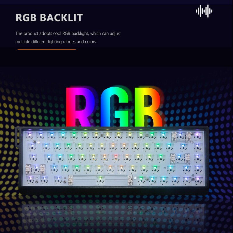 Gmk68 Three-Mode Customized DIY Mechanical Keyboard Supports Hot-Swappable Rgb Backlighting Gmk68 Three-Mode Customized DIY Mechanical Keyboard Supports Hot-Swappable Rgb Backlighting
