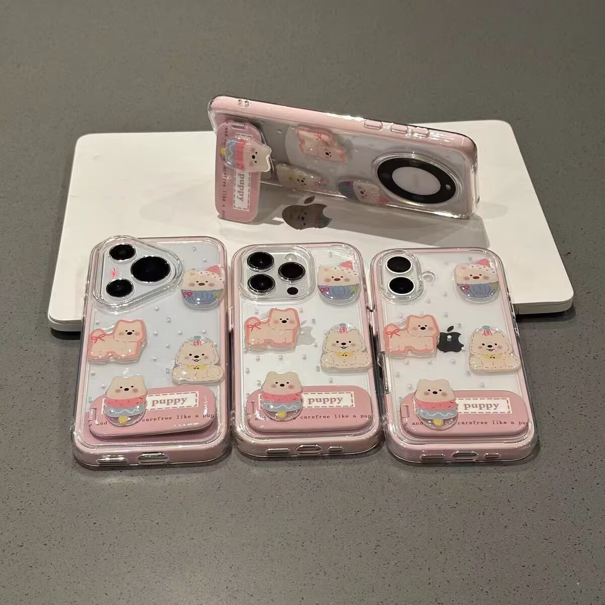 iPhone 17 Pro Max rangli blokli 2-in-1 Polka Dot tagligi, Apple 16 Pro 15 multfilm telefon g'ilofi 13 bilan mos keladi