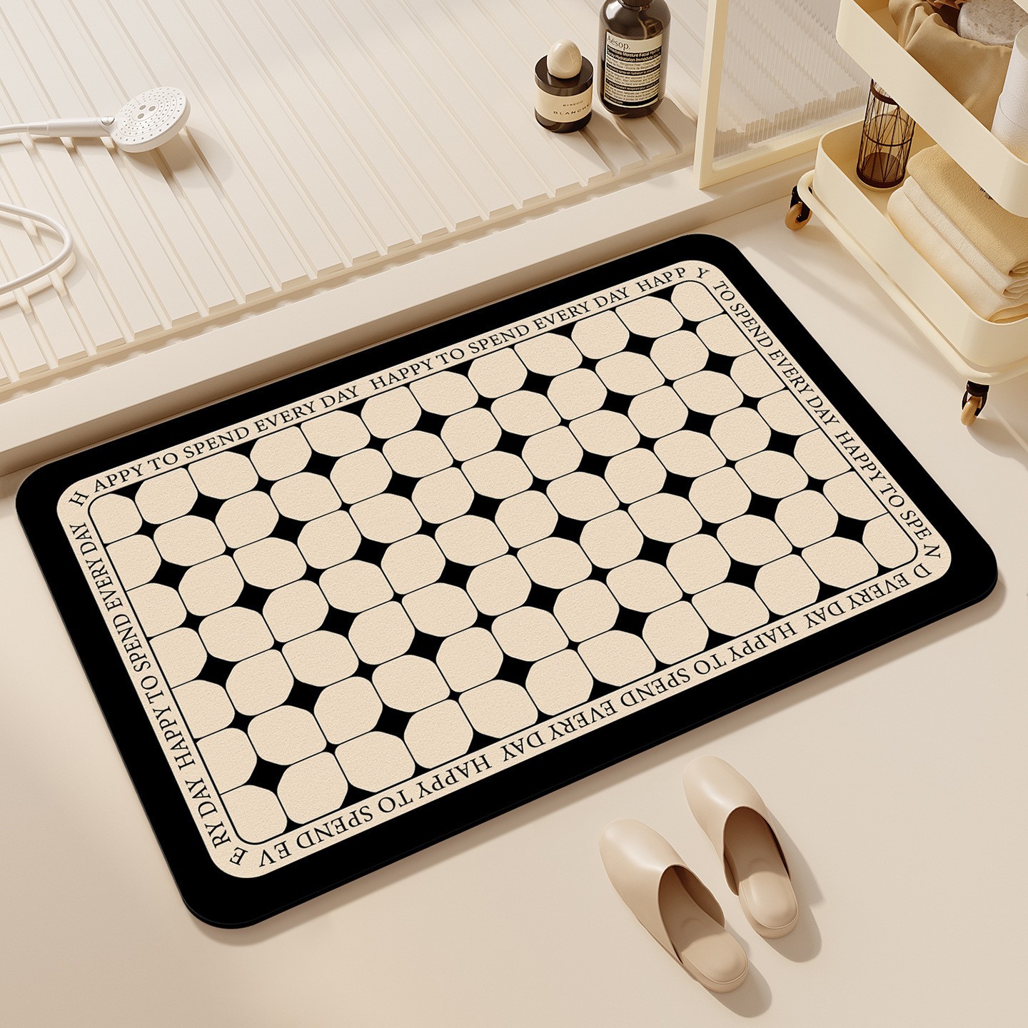 2026 New Style Simple Bathroom Floor Mat Diatom Mud Water-Absorbent Non-Slip Mat Bathroom Foot Mat Toilet Door Soft Floor Mat