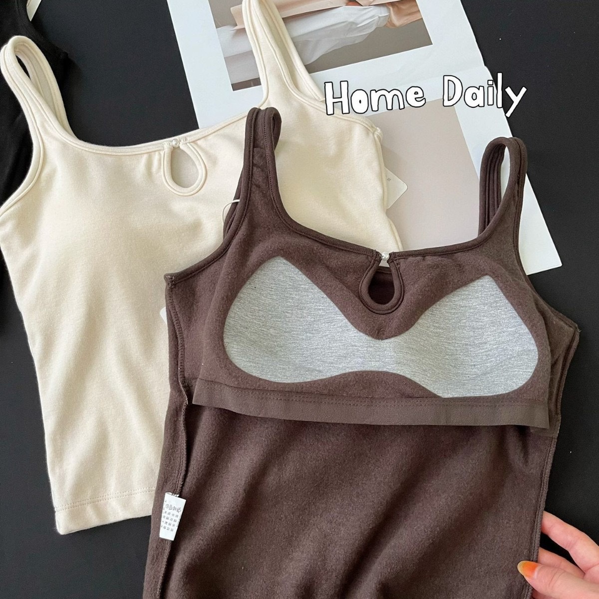 6620 otoño e invierno lana molida de color sólido chaleco de tirantes de espalda femenina botones con almohadilla para el pecho medio y largo con blusa de fondo