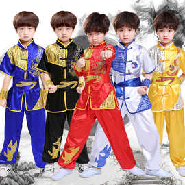 新款儿童武术演出服功夫装武术太极表演服中小学生团体比赛训练服