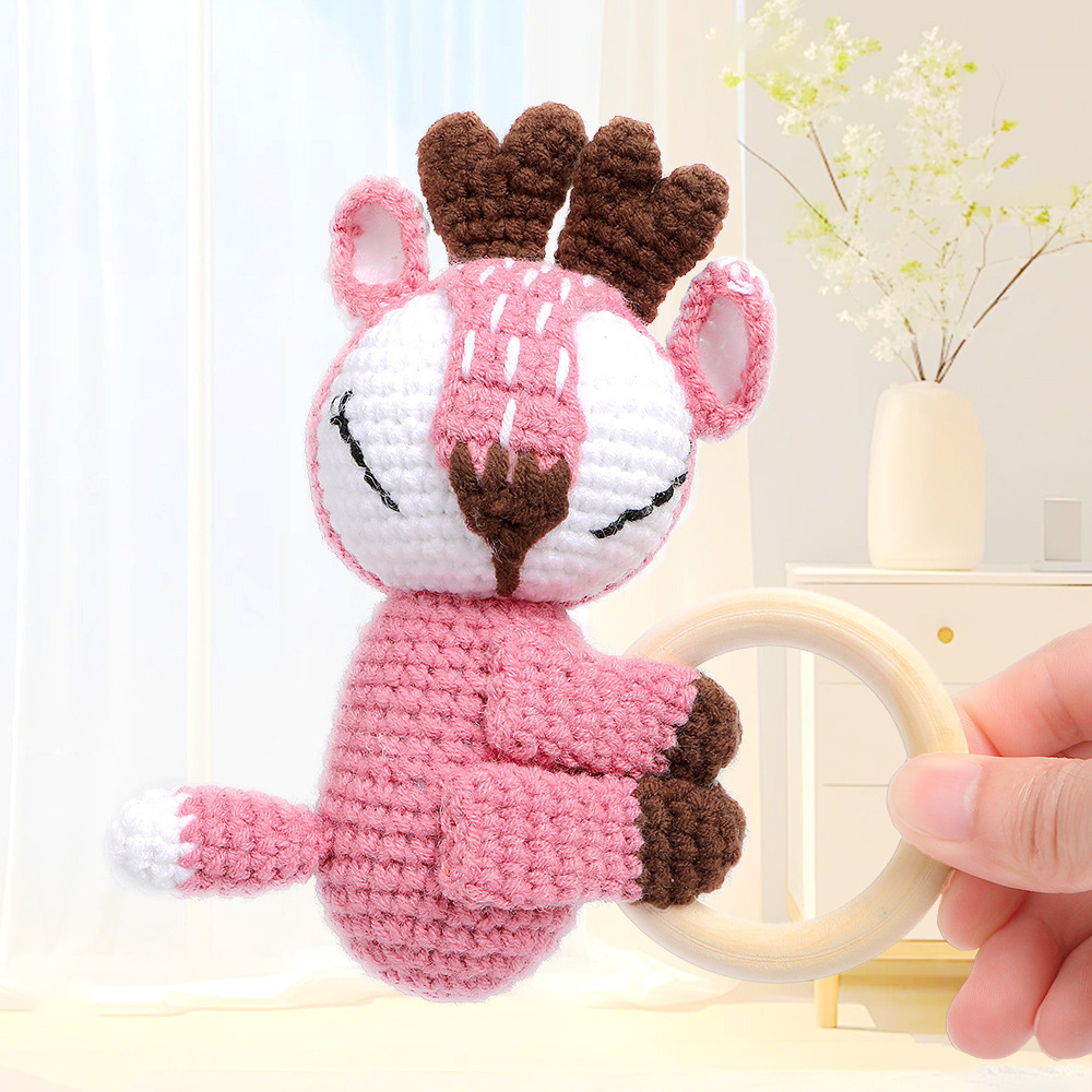 Juguetes para mascotas tejidos a mano transfronterizos agitando aguja sonora para apaciguar perros pueden morder muñecas de punto de gato