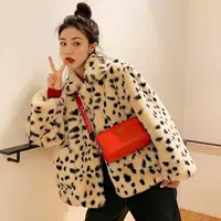 Faux Fur Coat Korean Version, Spotted Leopard Print, Imitation Cotton Lining, Thickened Winter