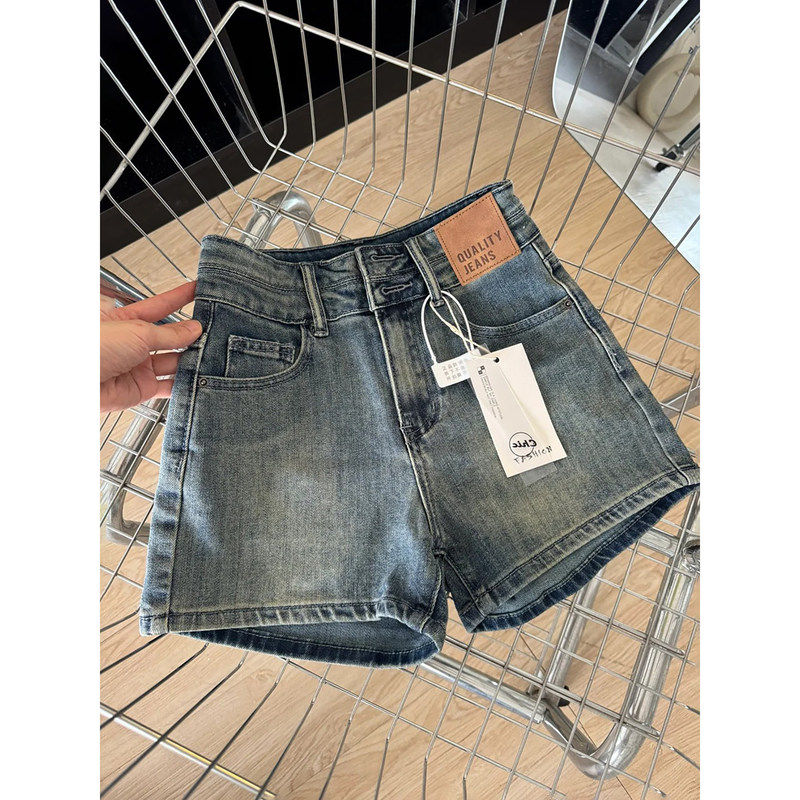 High-Waisted Stretchy Two-Button Design Denim Shorts for Women, 2026 Summer New Versatile Hot Girl A-Line Hot Pants High-Waisted Stretchy Two-Button Design Denim Shorts for Women, 2026 Summer New Versatile Hot Girl A-Line Hot Pants