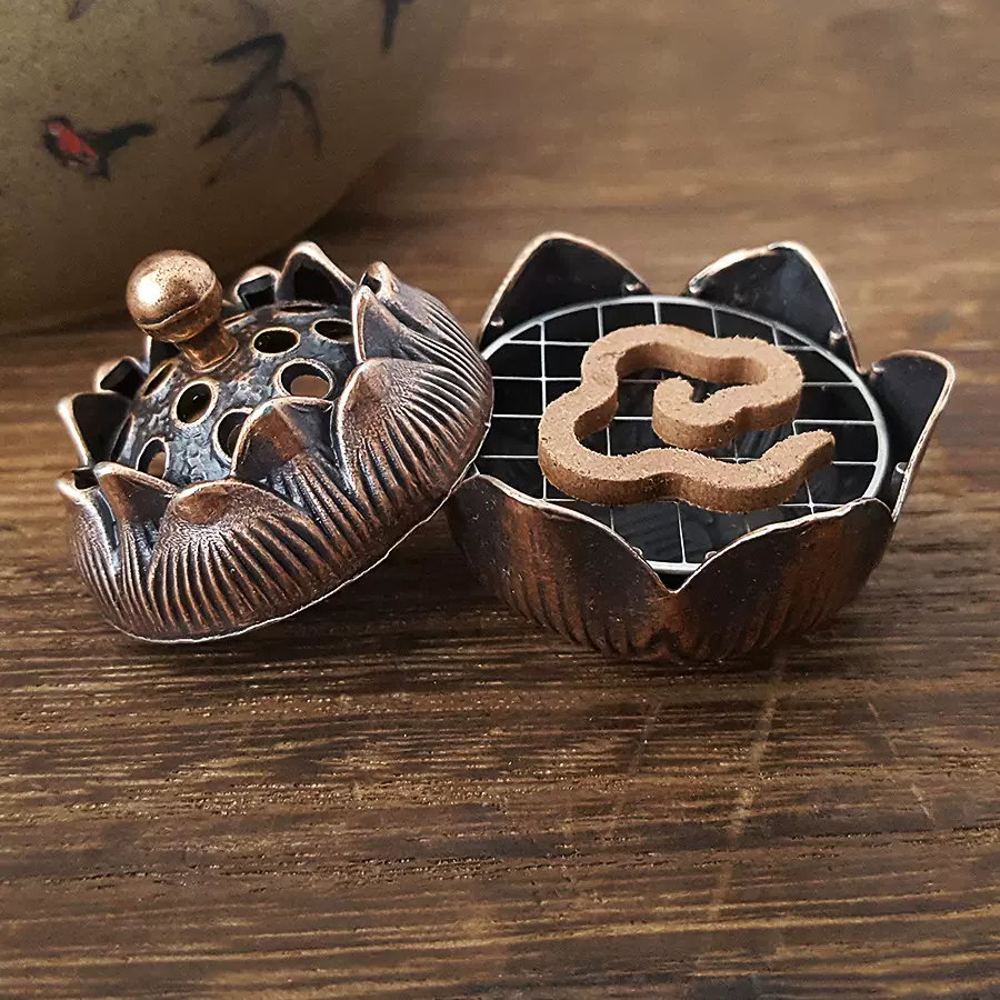 厂家批发中式合金迷你拇指莲花小香炉 禅意香插香炉摆件 家用办公