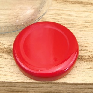 43 Red Milk Bottle Cap Tinplate Four-Turn Round Iron Cap White Sealant