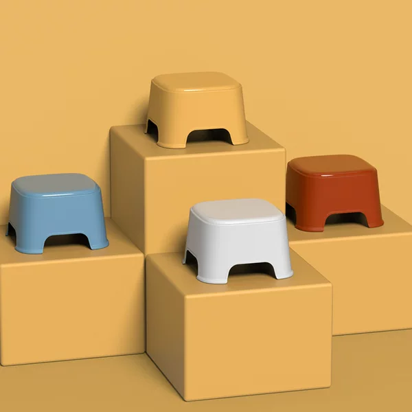 Nordic Household Plastic Colorful Children's Small Bench Bathroom Stool Shoe Changing Stool Portable Small Low Stool Kindergarten Jumping Stool