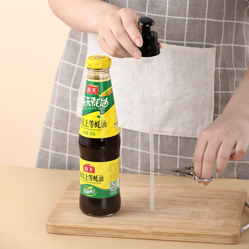 キッチン調味料プレス式搾油アイデア家庭用オイルボトルポンプヘッド定量押出口ケチャッププレス|undefined