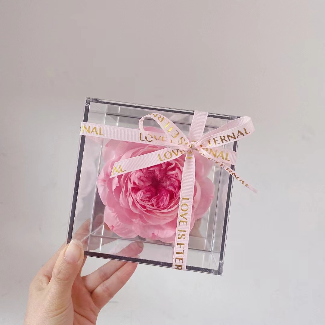 亚克力盒子单头玫瑰花盒教师节花礼巨型芍药镜面小花盒向日葵花盒