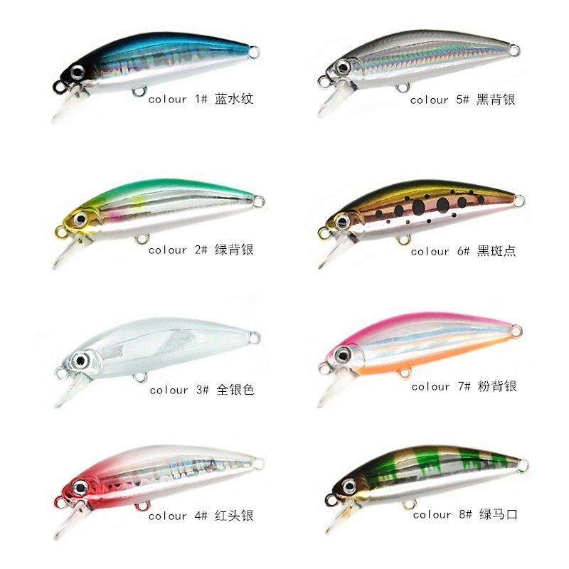 2 Pcs Sinking Minnow Fishing Lures Hard Baits Fresh Water Bass Swimbait Tackle Gear