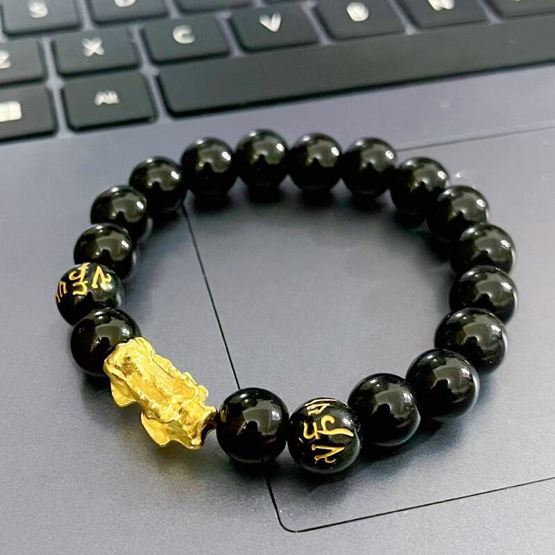 Pi Xiu Bracelet Imitation Obsidian Liuzi Zhenyan Picchu White Jade Stand Jade Bracelet Live Drainage Yiwu Factory Pi Xiu Bracelet Imitation Obsidian Liuzi Zhenyan Picchu White Jade Stand Jade Bracelet Live Drainage Yiwu Factory