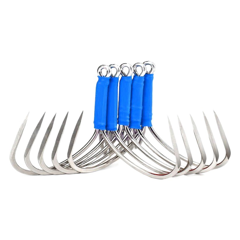 Hand-grind knife peak butterfly hook stingless three-claw anchor hook broken scales large giant hook fish anchor fish two or three hooks