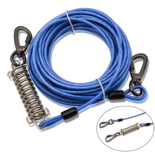 Factory custom steel wire pet leash coated dog chain explosion-proof anti-bite tether anti-bite resistant anti-winding rotatable