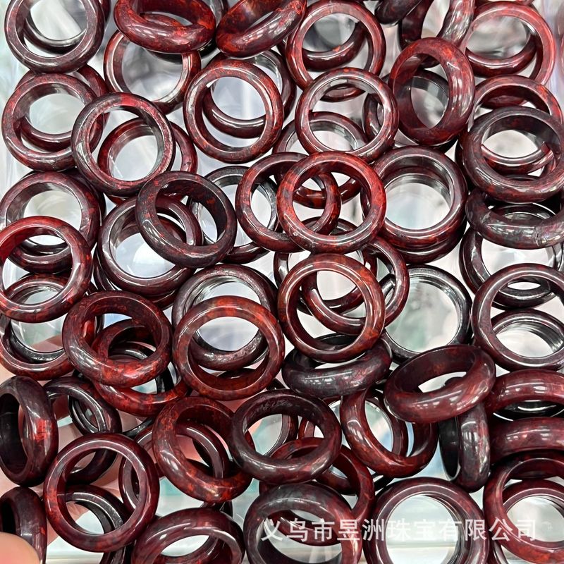 天然石水晶玛瑙玉髓圆环戒指戒圈跑环吊坠DIY饰品新中式 厂家批发|undefined