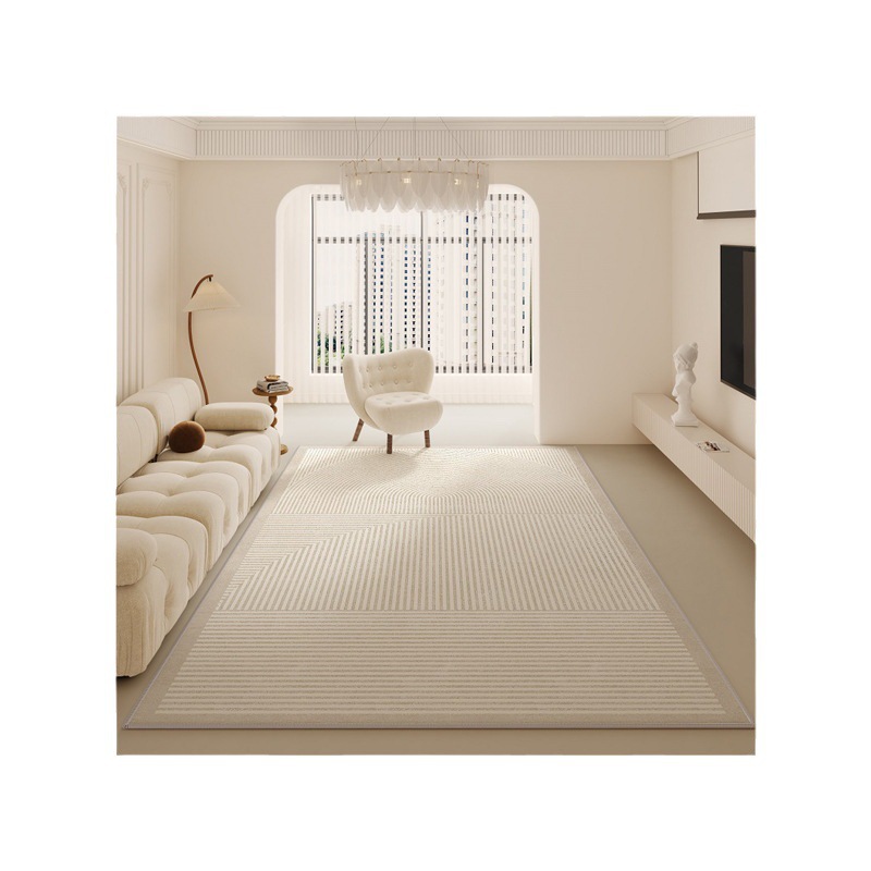 Líneas simples alfombra antideslizante doméstica sofá sala de estar se puede sentar y reclinar mantas de gran área imitación de cachemire