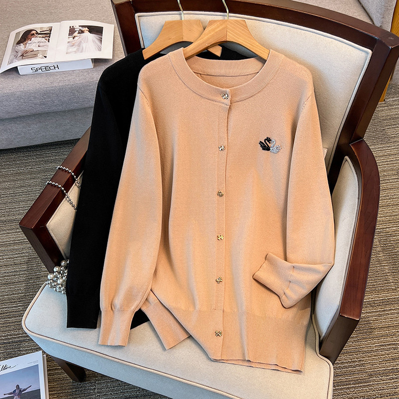 200/ 150kg Plus size women's clothing, bust size 150/160, loose cardigan sweater, knitted jacket, suitable for 350 pounds, 8100