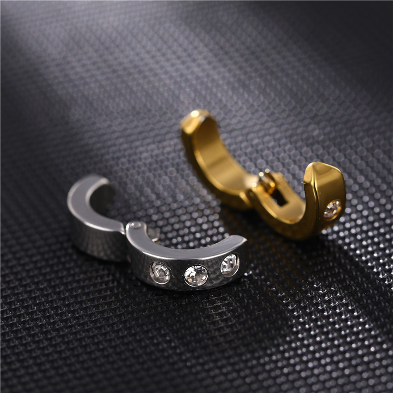 1 Piece Quantity 1 Piece Retro Solid Color Plating Titanium Steel Hoop Earrings